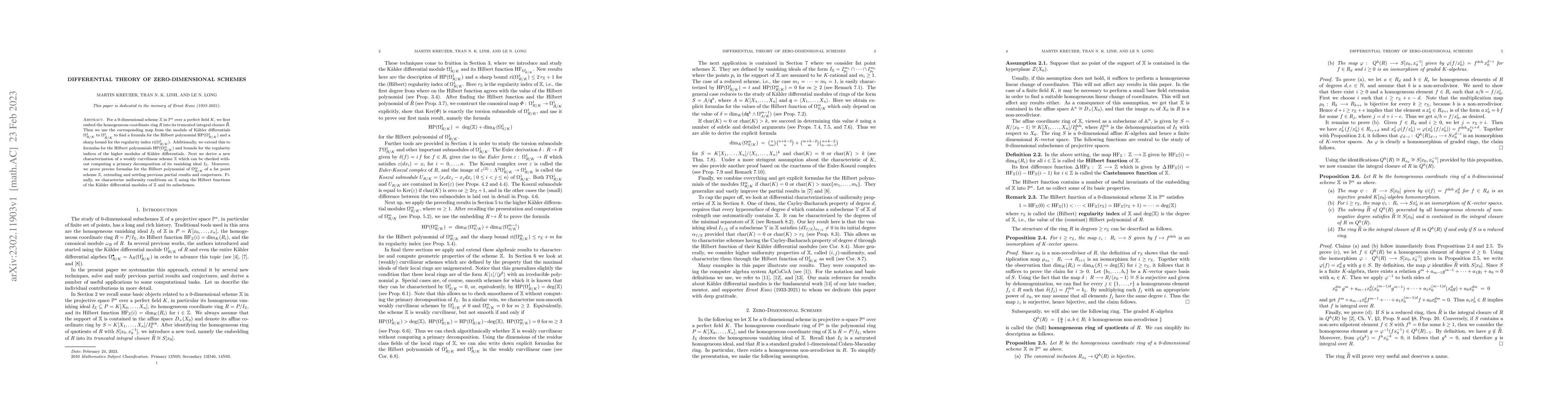 Thumbnail for Differential theory of zero-dimensional schemes
