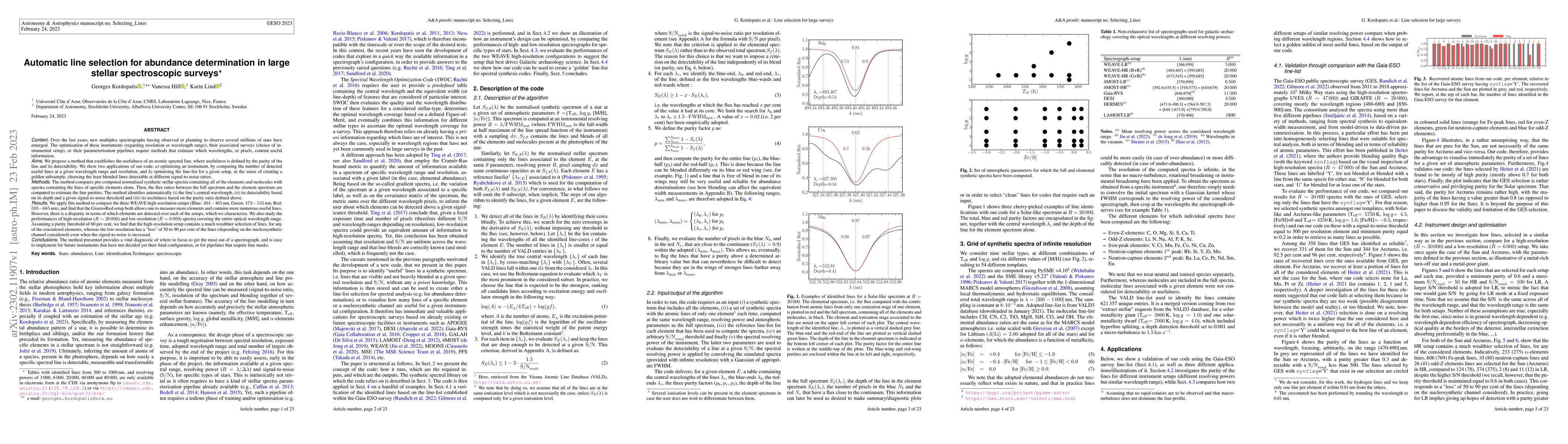 Thumbnail for Automatic line selection for abundance determination in large stellar
  spectroscopic surveys