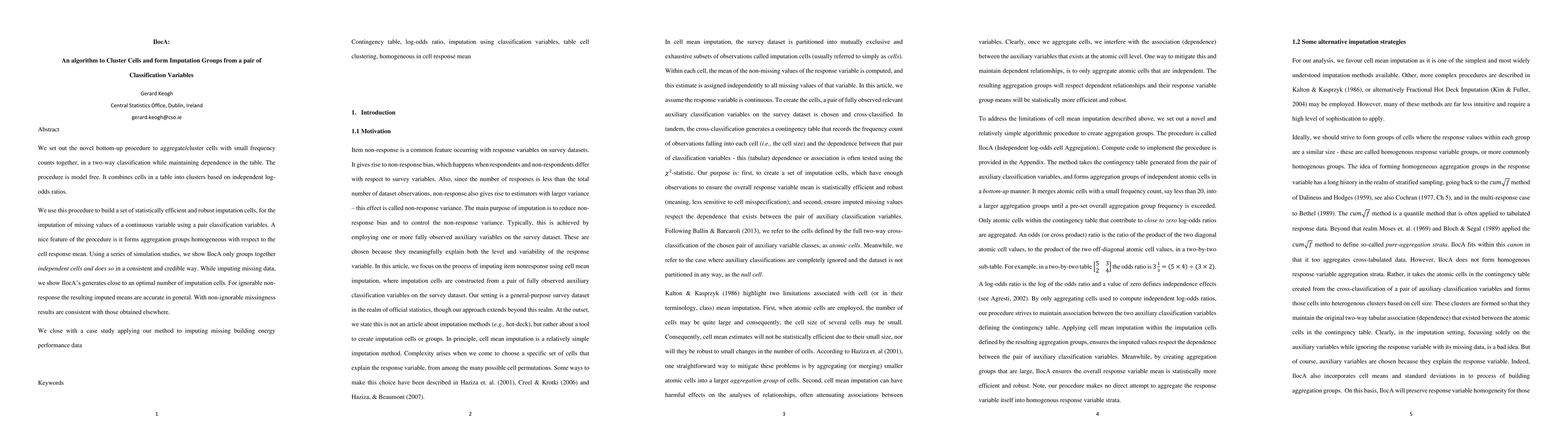 Thumbnail for IlocA: An algorithm to Cluster Cells and form Imputation Groups from a
  pair of Classification Variables