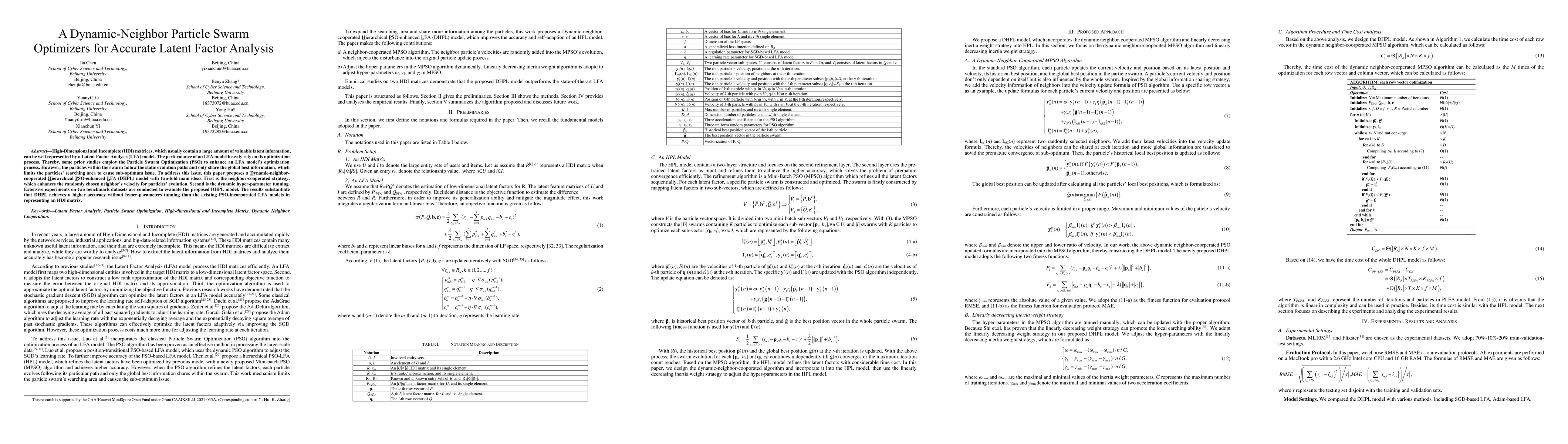 Thumbnail for A Dynamic-Neighbor Particle Swarm Optimizer for Accurate Latent Factor
  Analysis