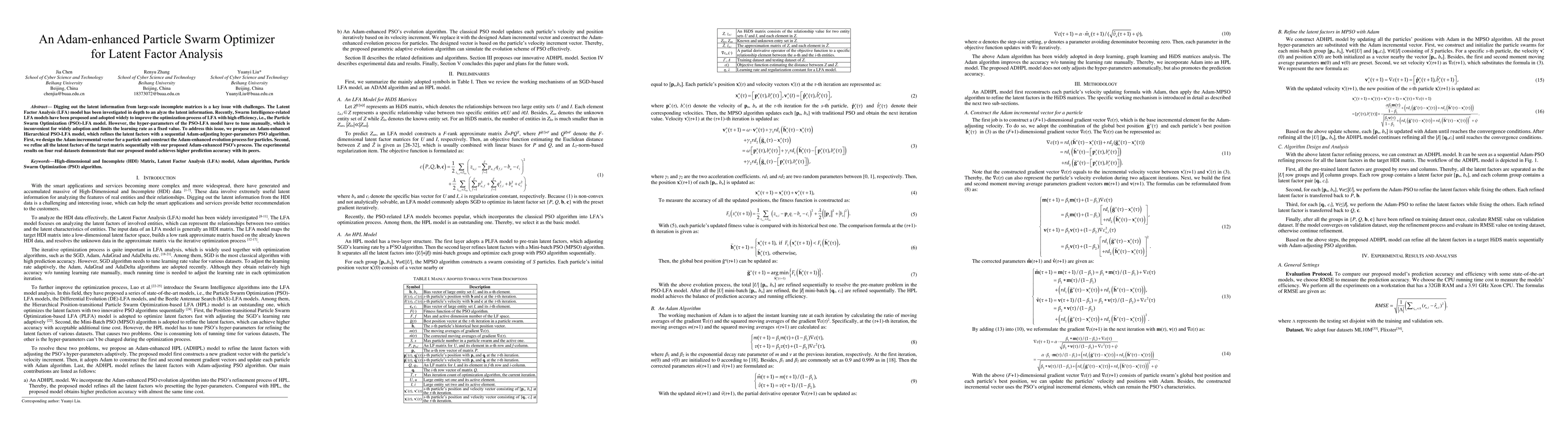 Thumbnail for An Adam-enhanced Particle Swarm Optimizer for Latent Factor Analysis