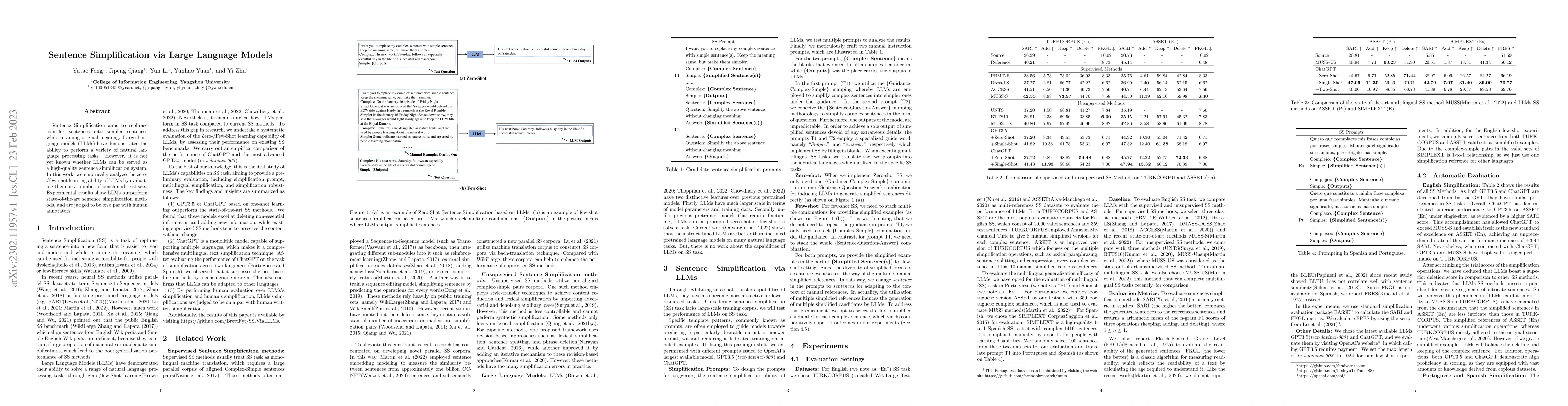 Thumbnail for Sentence Simplification via Large Language Models
