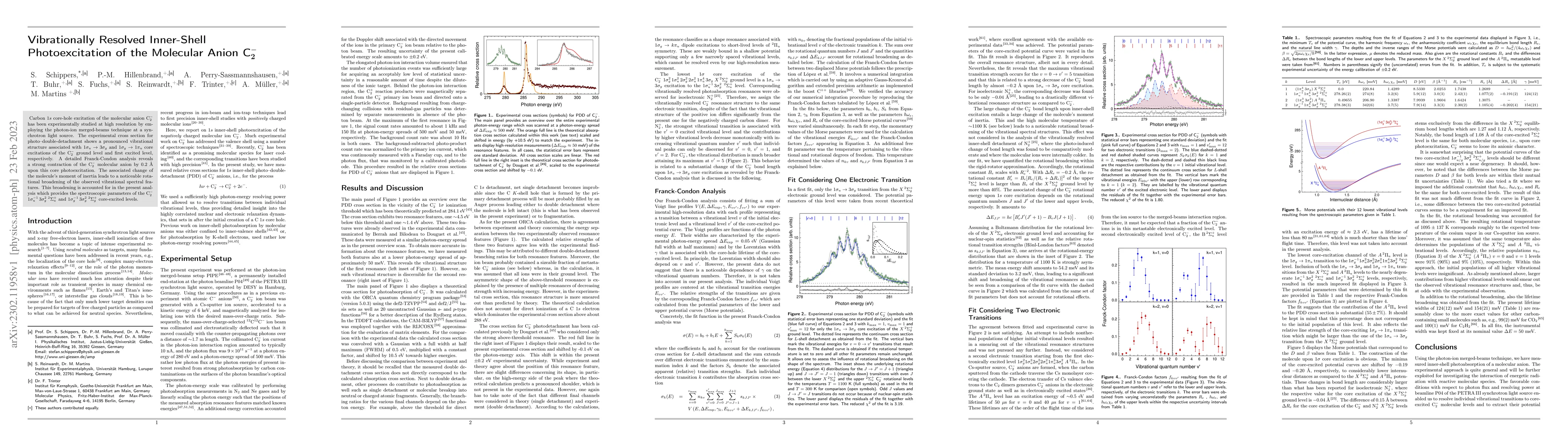 Thumbnail for Vibrationally Resolved Inner-Shell Photoexcitation of the Molecular
  Anion C$_2^-$