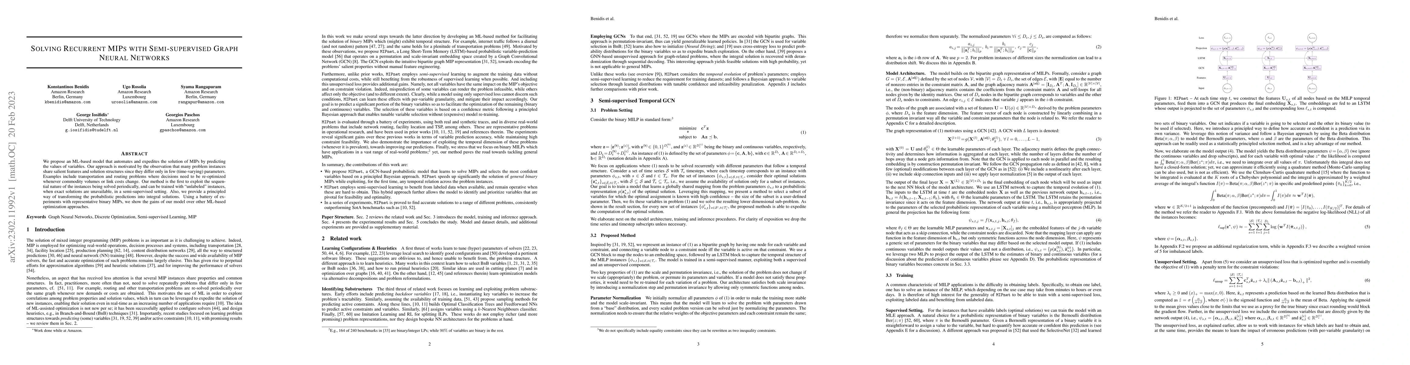 Thumbnail for Solving Recurrent MIPs with Semi-supervised Graph Neural Networks