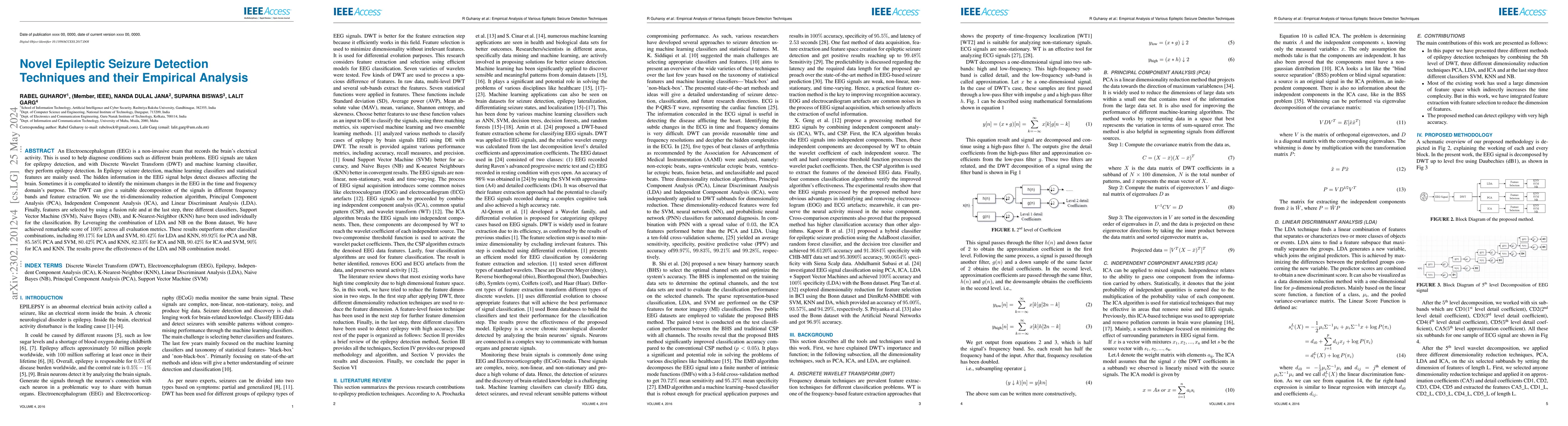 Thumbnail for Novel Epileptic Seizure Detection Techniques and their Empirical
  Analysis