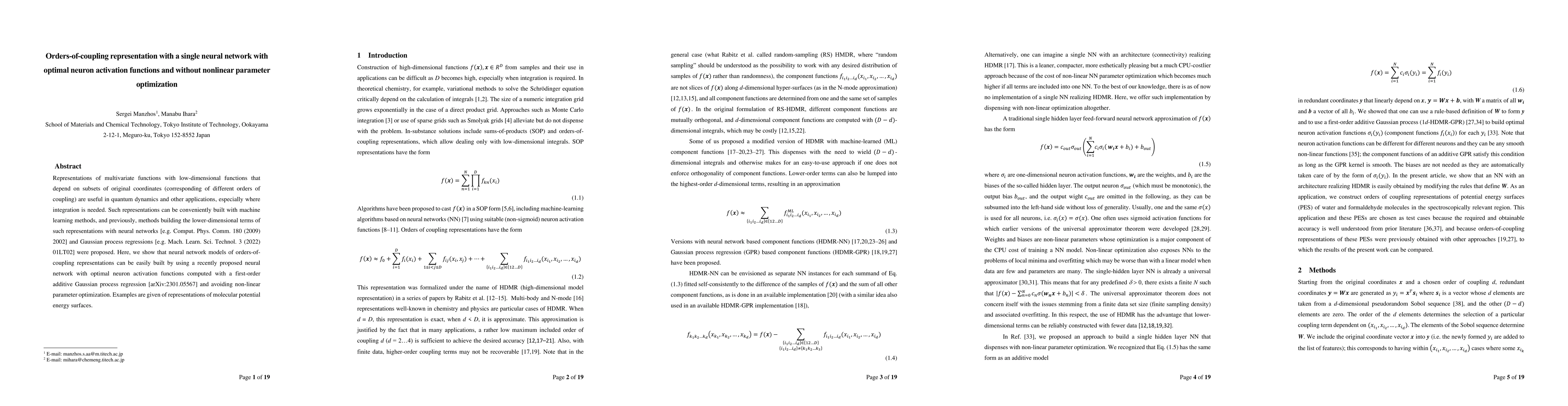 Thumbnail for Orders-of-coupling representation with a single neural network with
  optimal neuron activation functions and without nonlinear parameter
  optimization