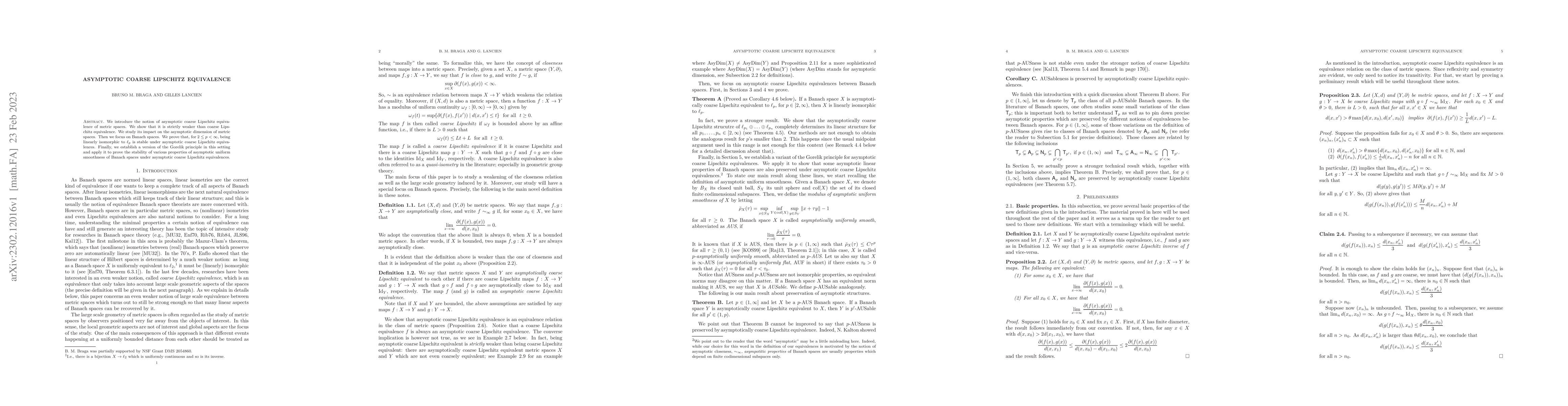 Thumbnail for Asymptotic coarse Lipschitz equivalence