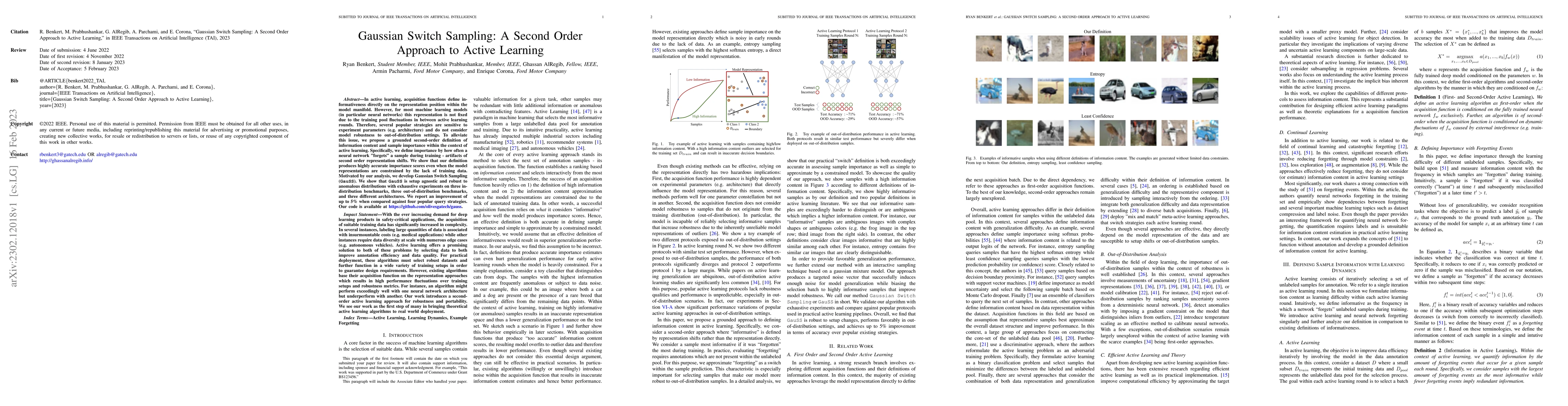 Thumbnail for Gaussian Switch Sampling: A Second Order Approach to Active Learning