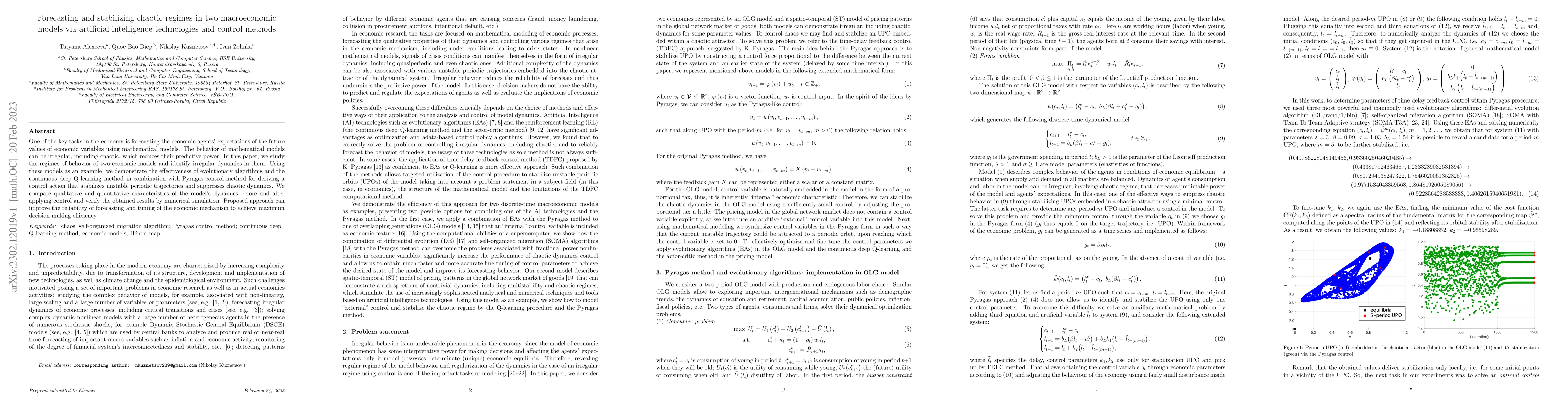 Thumbnail for Forecasting and stabilizing chaotic regimes in two macroeconomic models
  via artificial intelligence technologies and control methods
