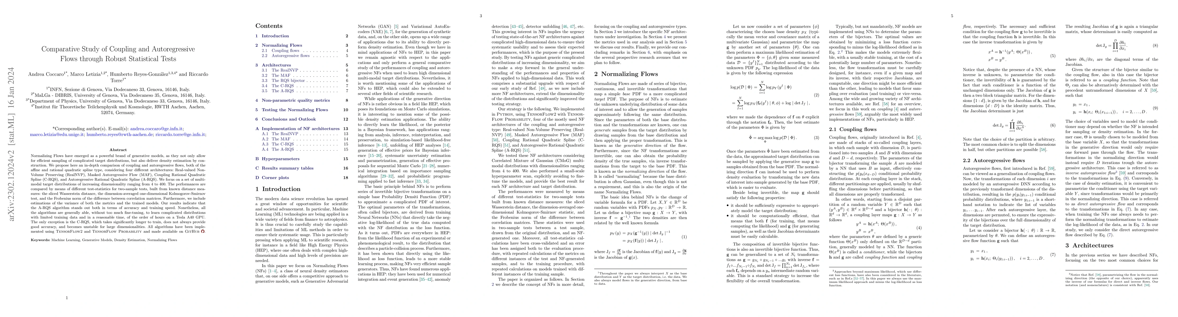 Thumbnail for Comparative Study of Coupling and Autoregressive Flows through Robust
  Statistical Tests