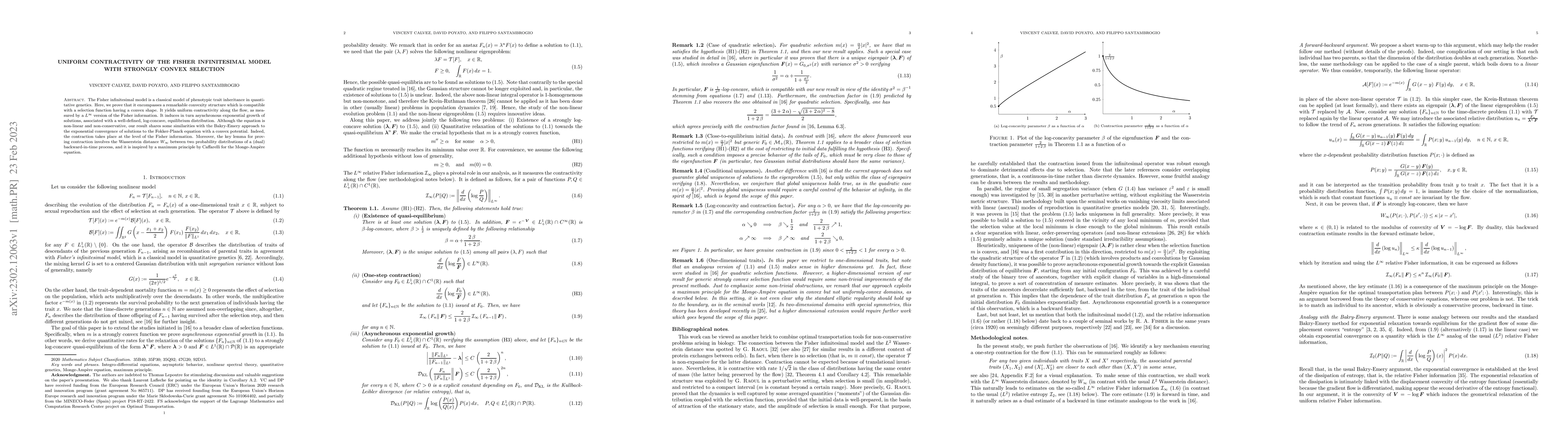 Thumbnail for Uniform contractivity of the Fisher infinitesimal model with strongly
  convex selection