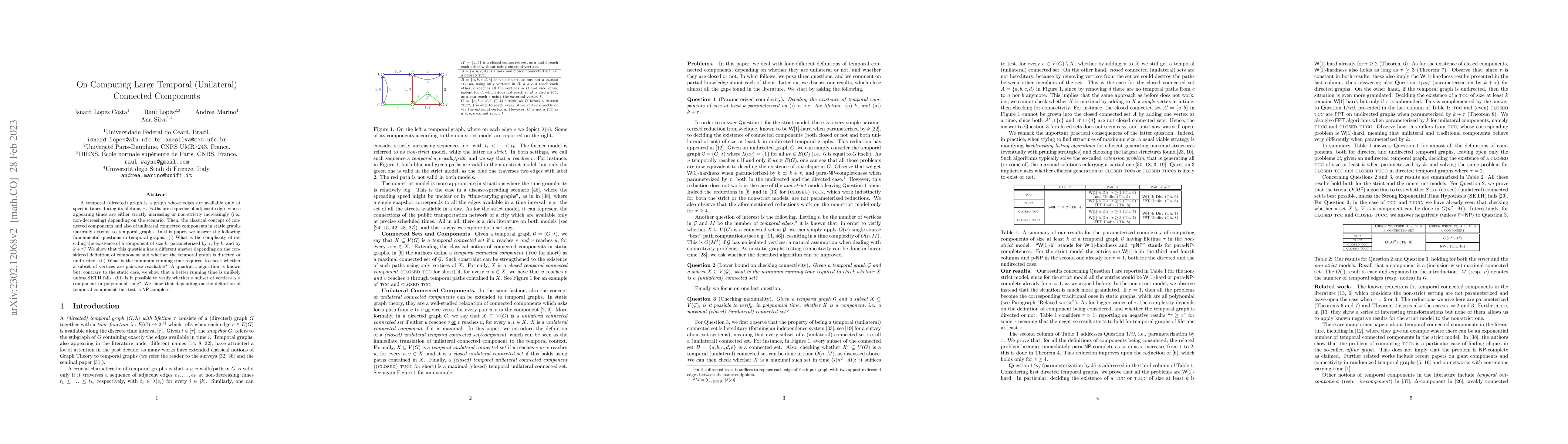 Thumbnail for On Computing Large Temporal (Unilateral) Connected Components
