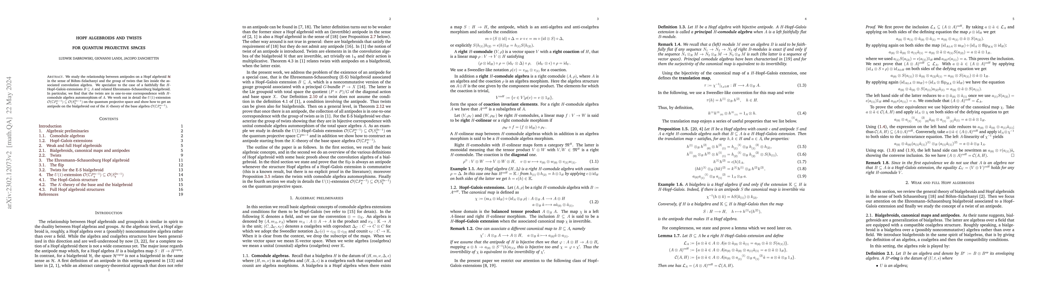 Thumbnail for Hopf algebroids and twists for quantum projective spaces