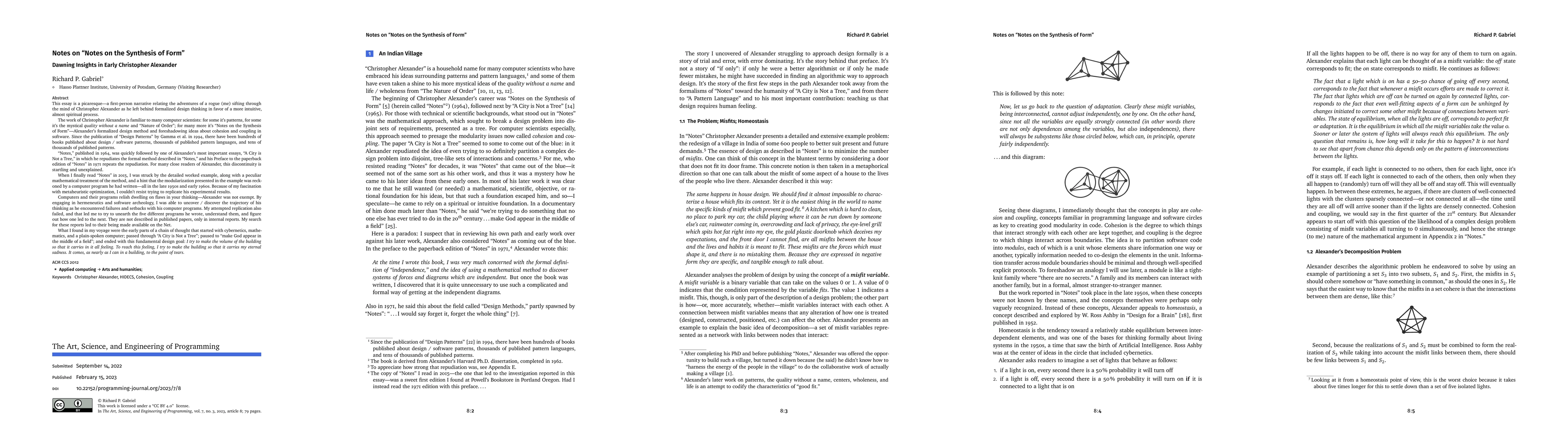 Thumbnail for Notes on "Notes on the Synthesis of Form": Dawning Insights in Early
  Christopher Alexander