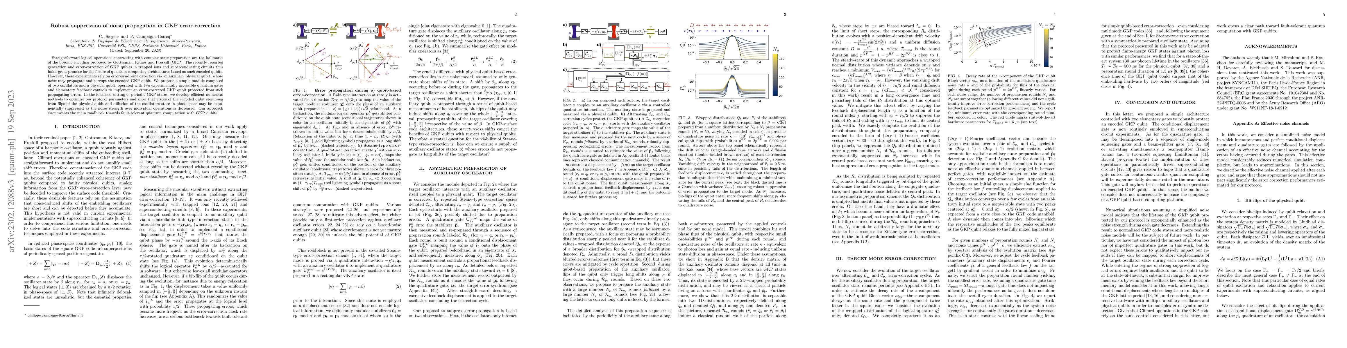 Thumbnail for Robust suppression of noise propagation in GKP error-correction