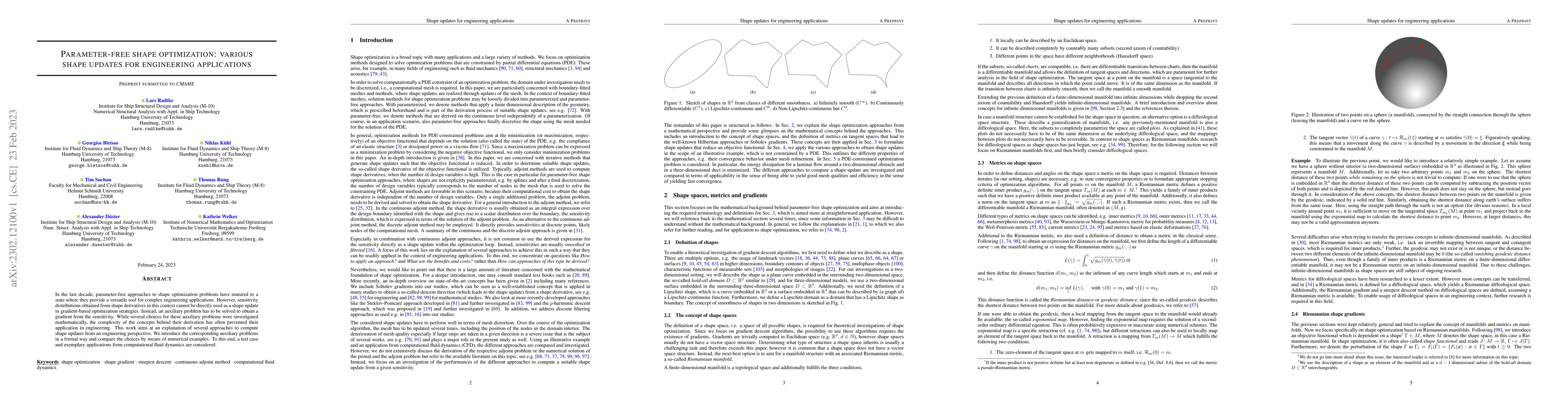 Thumbnail for Parameter-free shape optimization: various shape updates for engineering
  applications