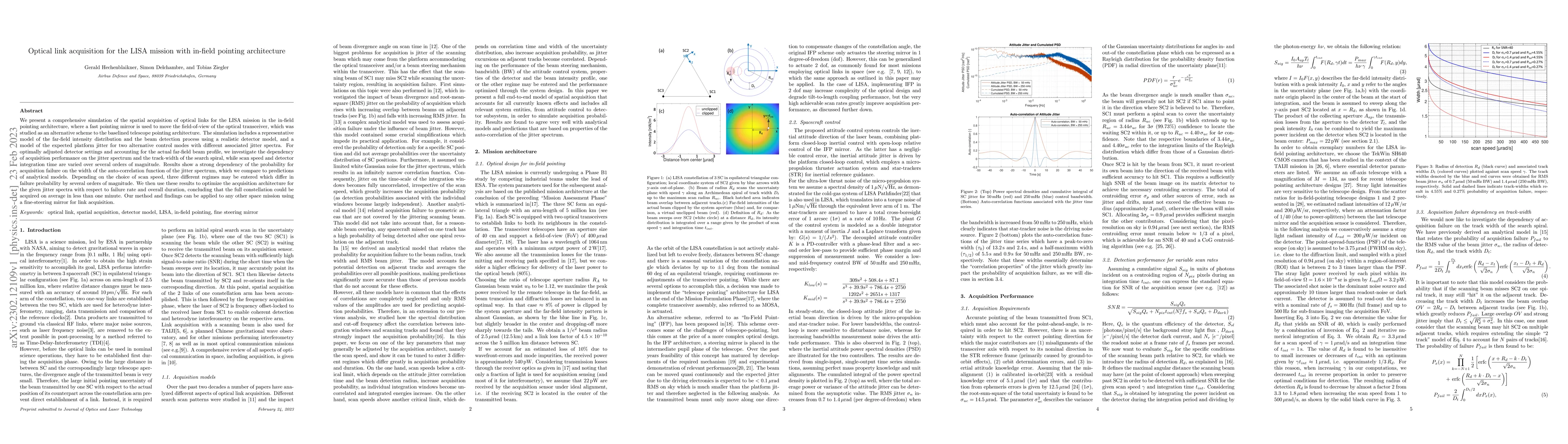 Thumbnail for Optical link acquisition for the LISA mission with in-field pointing
  architecture