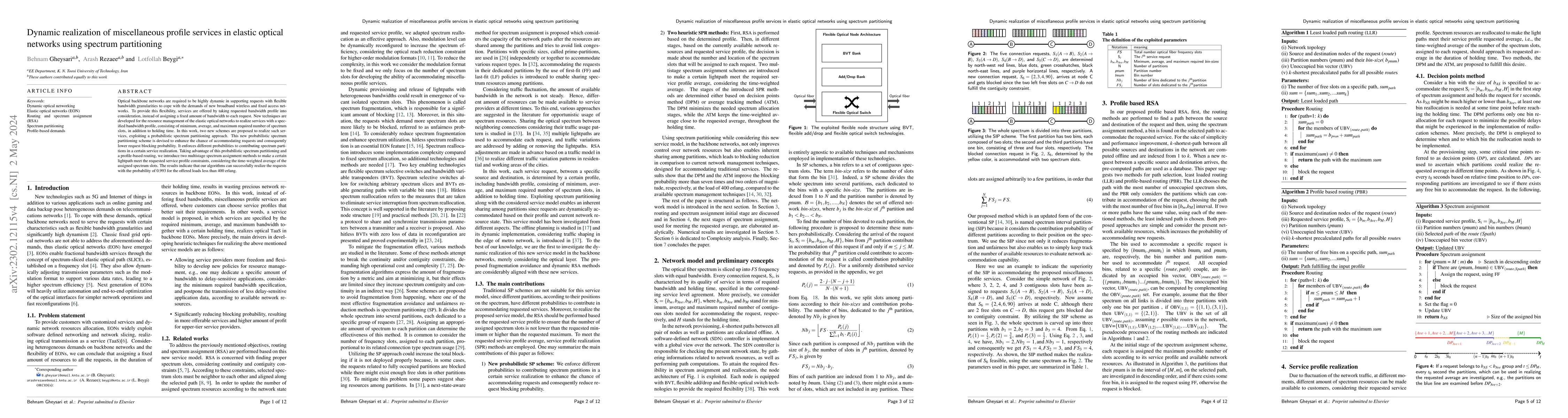 Thumbnail for Dynamic realization of miscellaneous profile services in elastic optical
  networks using spectrum partitioning