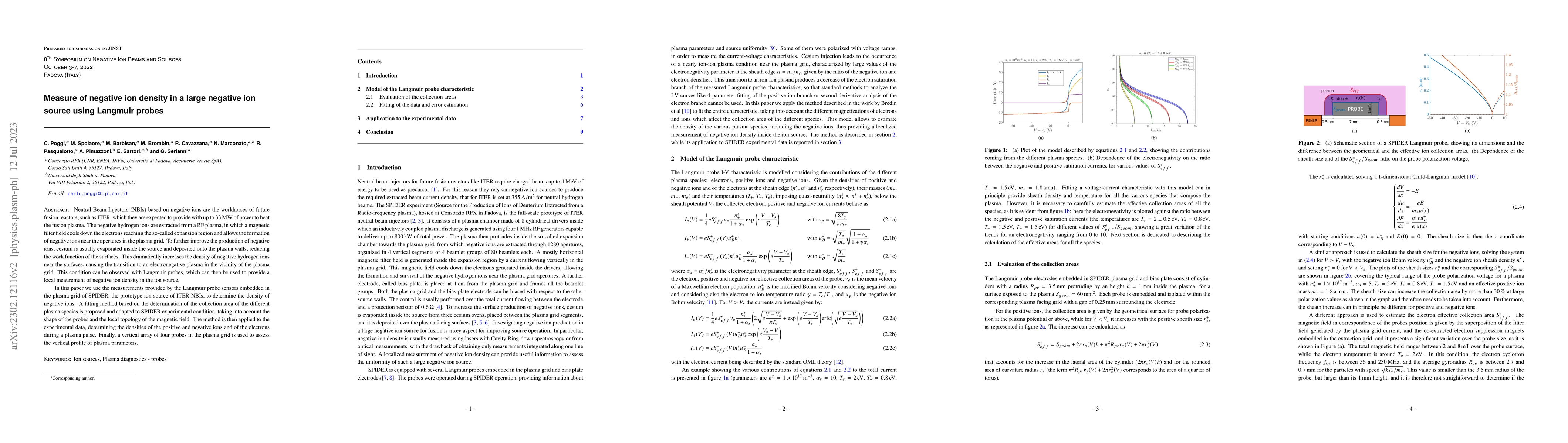 Thumbnail for Measure of negative ion density in a large negative ion source using
  Langmuir probes