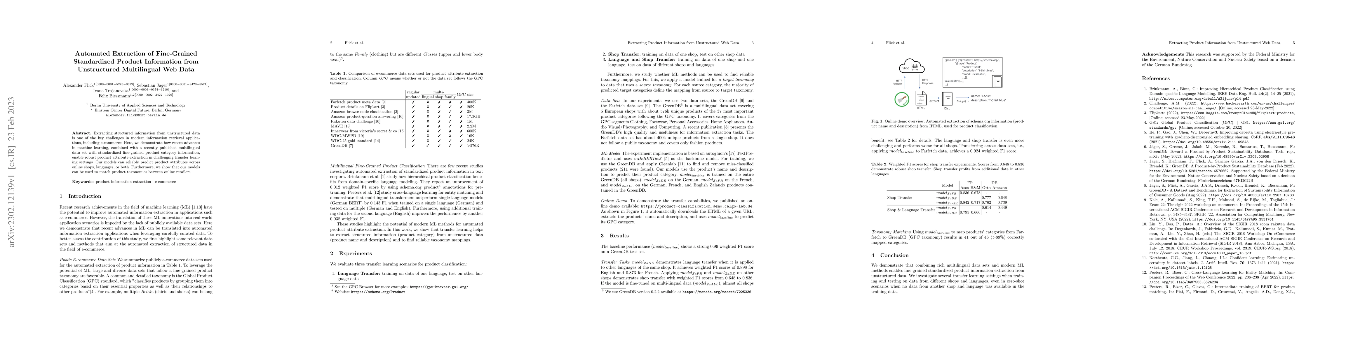 Thumbnail for Automated Extraction of Fine-Grained Standardized Product Information
  from Unstructured Multilingual Web Data
