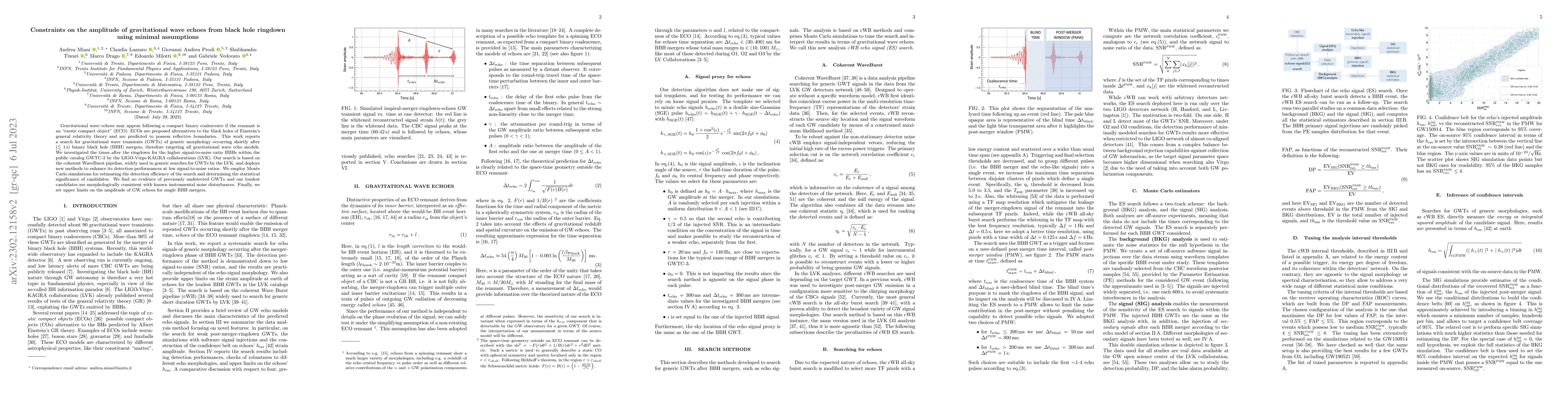 Thumbnail for Constraints on the amplitude of gravitational wave echoes from black
  hole ring-down using minimal assumptions