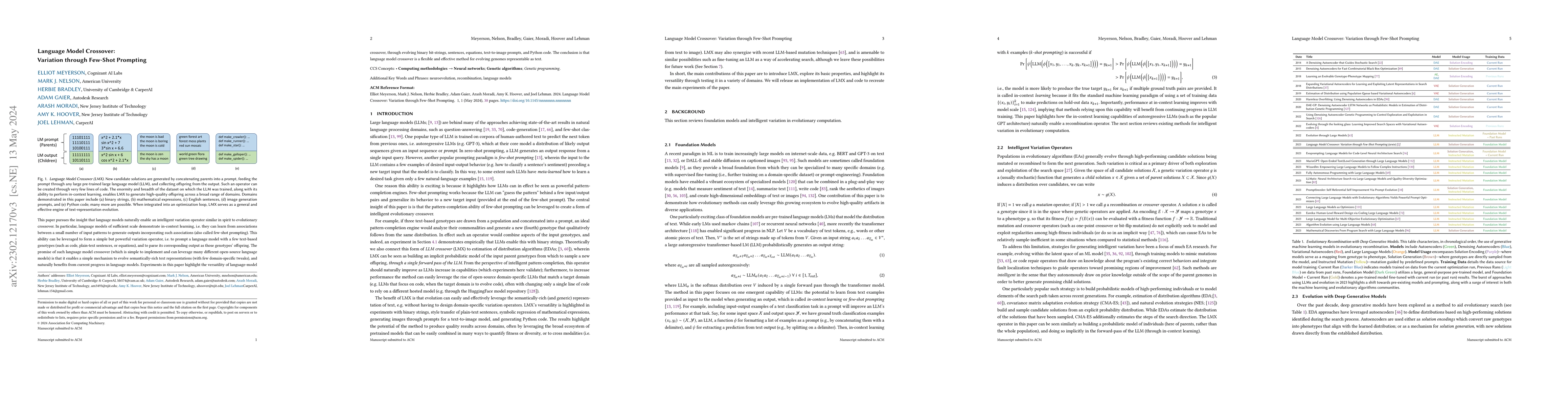 Thumbnail for Language Model Crossover: Variation through Few-Shot Prompting