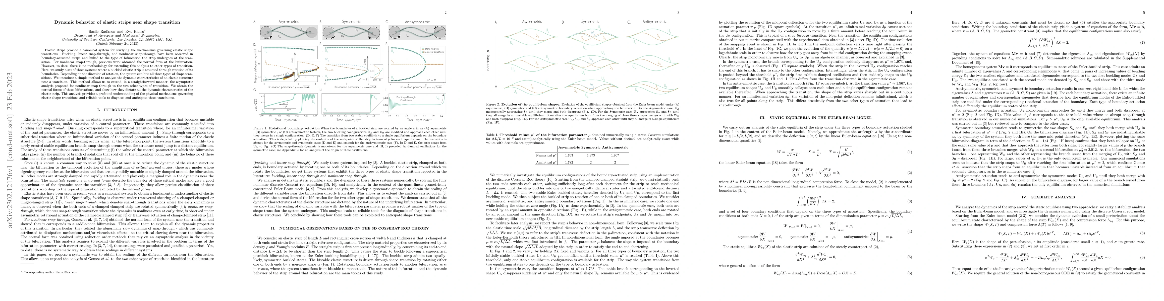 Thumbnail for Dynamic behavior of elastic strips near shape transition