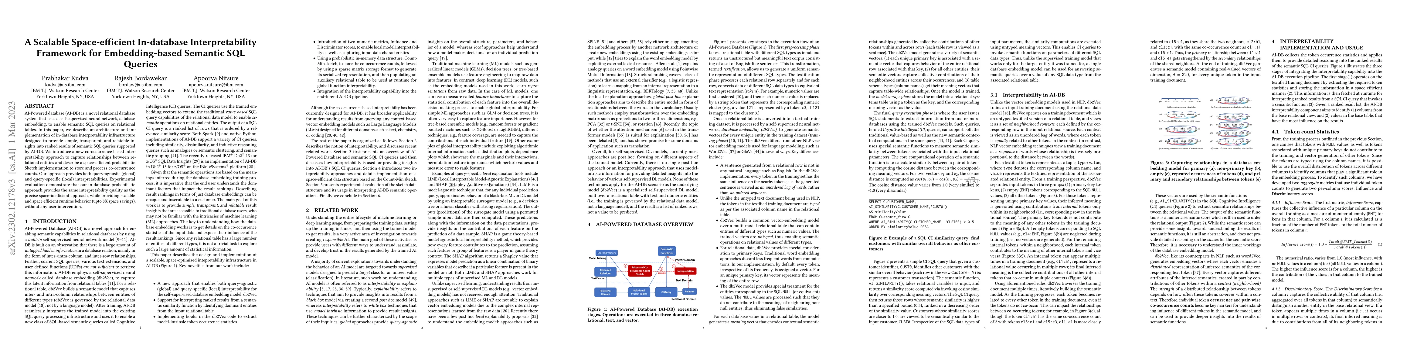 Thumbnail for A Scalable Space-efficient In-database Interpretability Framework for
  Embedding-based Semantic SQL Queries