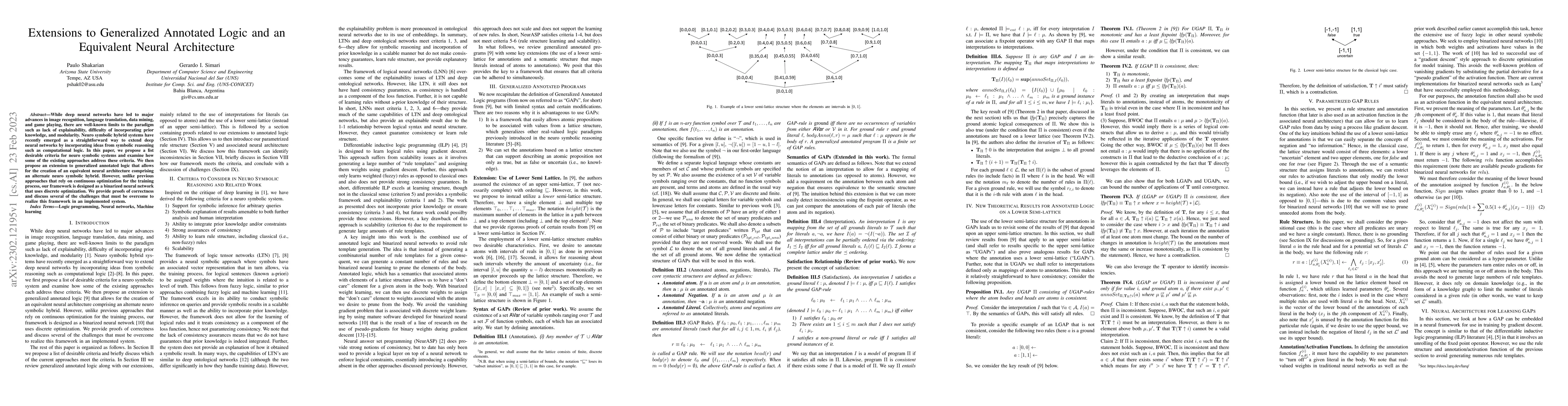 Thumbnail for Extensions to Generalized Annotated Logic and an Equivalent Neural
  Architecture