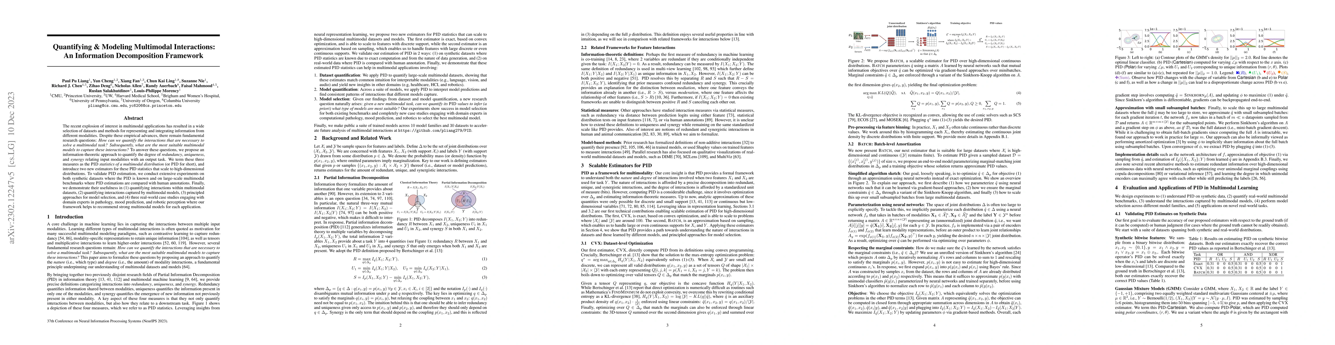Thumbnail for Quantifying & Modeling Multimodal Interactions: An Information
  Decomposition Framework