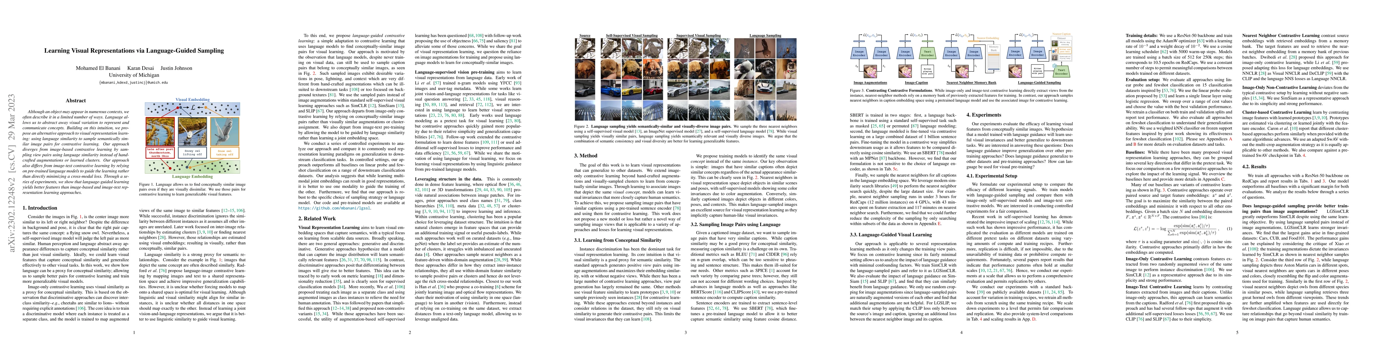 Thumbnail for Learning Visual Representations via Language-Guided Sampling