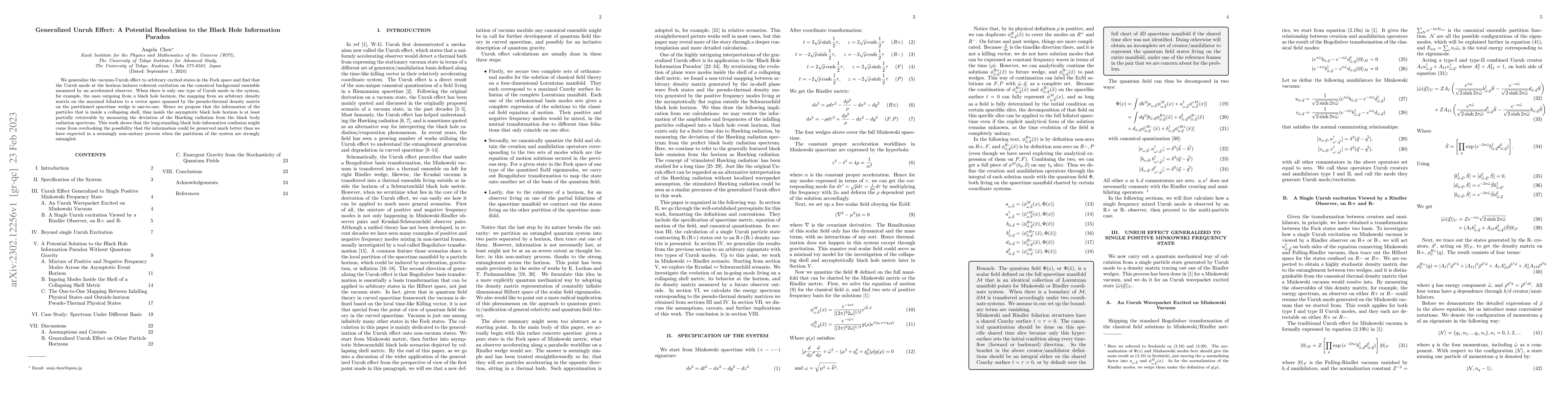 Thumbnail for Generalized Unruh effect: A potential resolution to the black hole
  information paradox