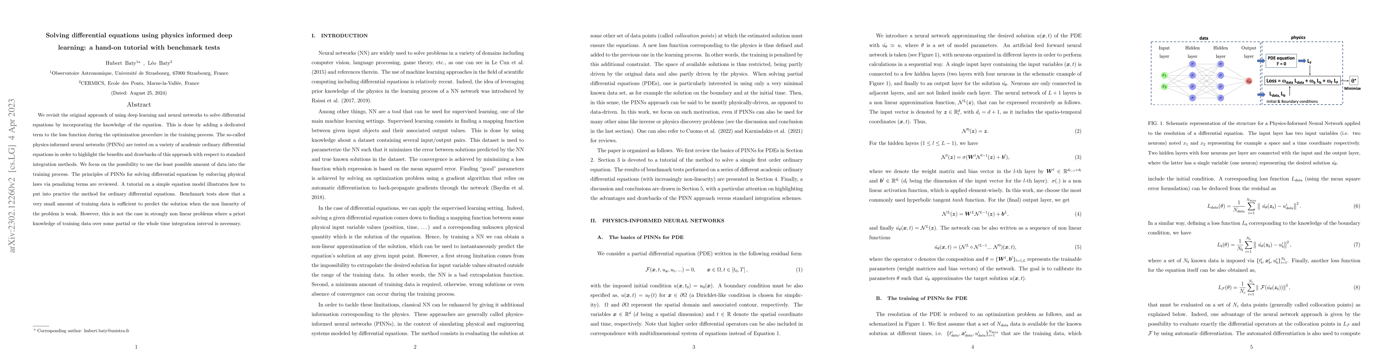 Thumbnail for Solving differential equations using physics informed deep learning: a
  hand-on tutorial with benchmark tests