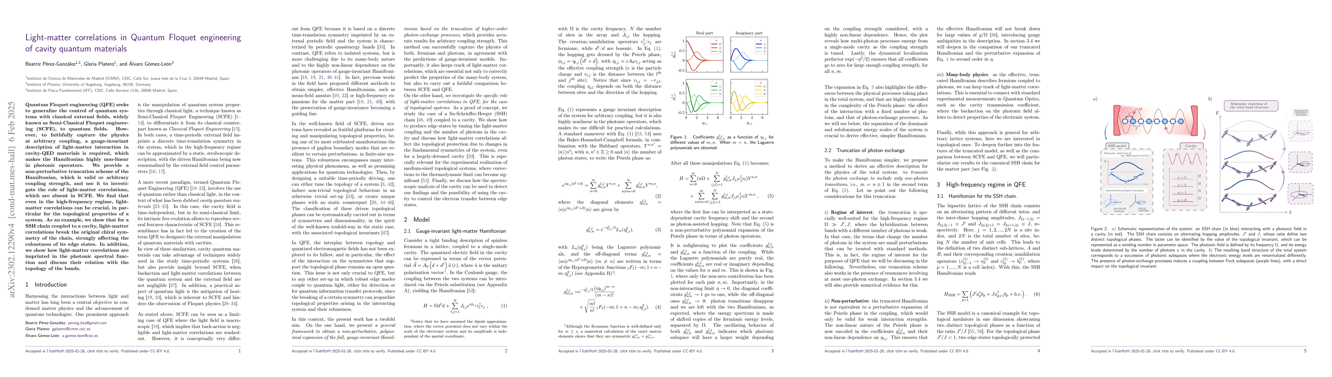 Thumbnail for Light-matter correlations in Quantum Floquet engineering
