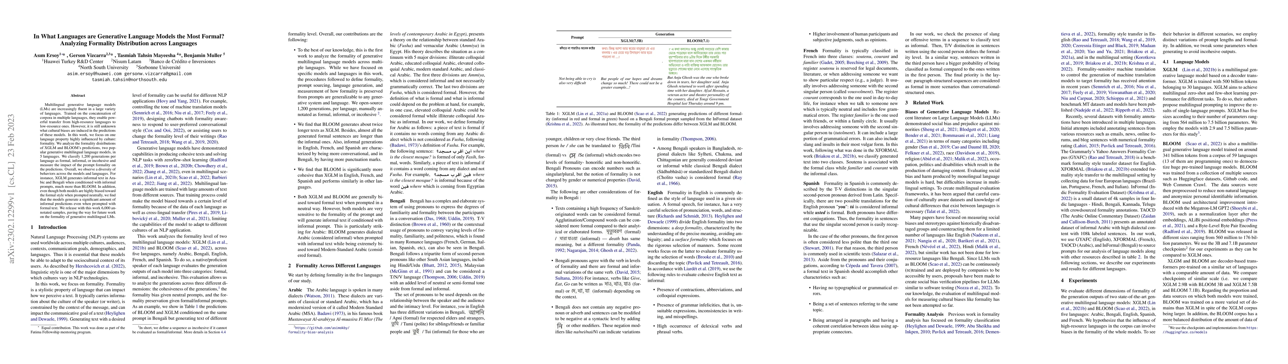 Thumbnail for In What Languages are Generative Language Models the Most Formal?
  Analyzing Formality Distribution across Languages