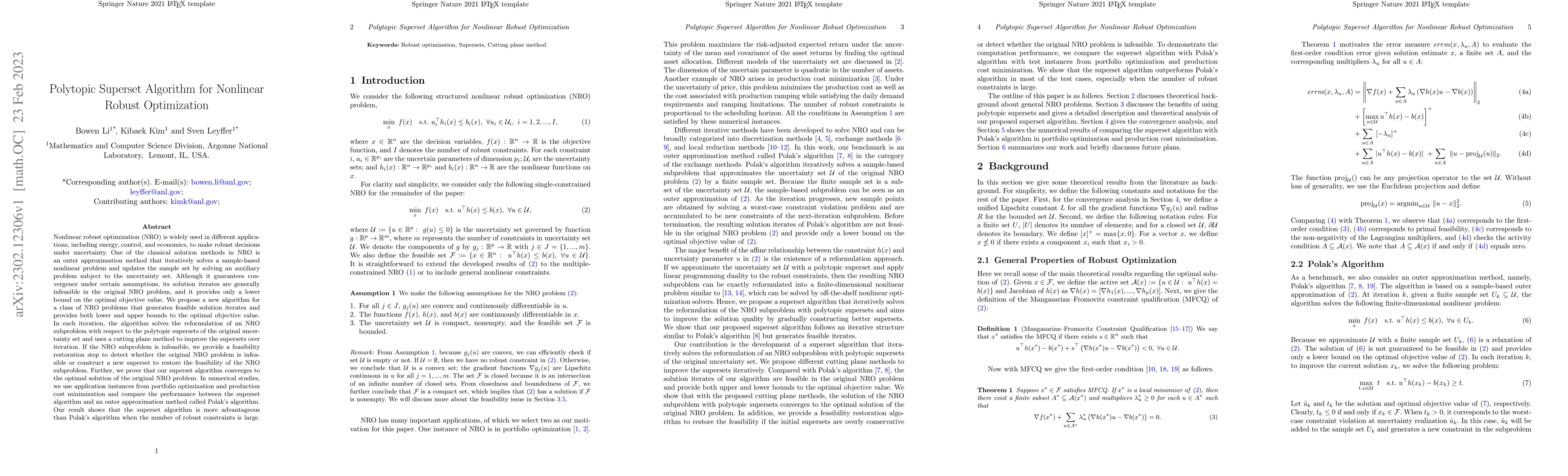 Thumbnail for Polytopic Superset Algorithm for Nonlinear Robust Optimization