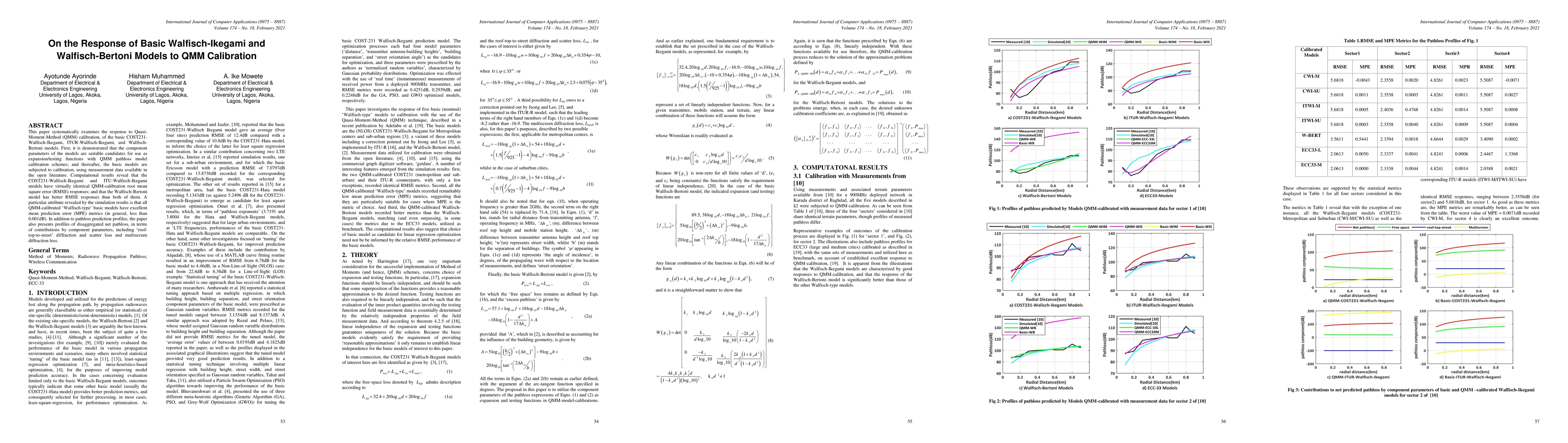 Thumbnail for On the Response of Basic Walfisch-Ikegami and Walfisch-Bertoni Models to
  QMM Calibration