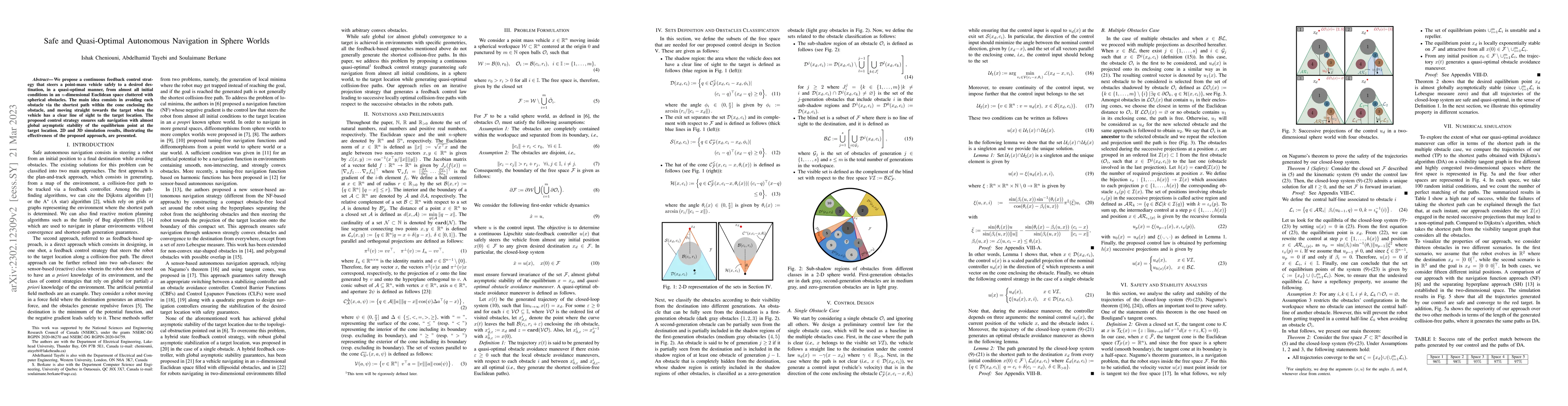 Thumbnail for Safe and Quasi-Optimal Autonomous Navigation in Sphere Worlds