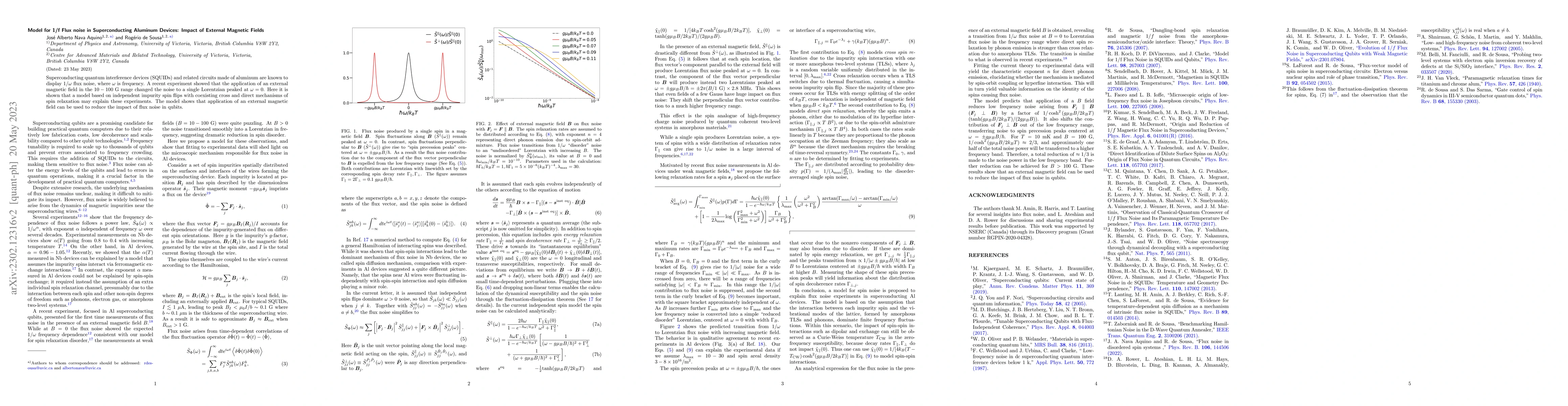 Thumbnail for Model for 1/f Flux noise in Superconducting Aluminum Devices: Impact of
  External Magnetic Fields