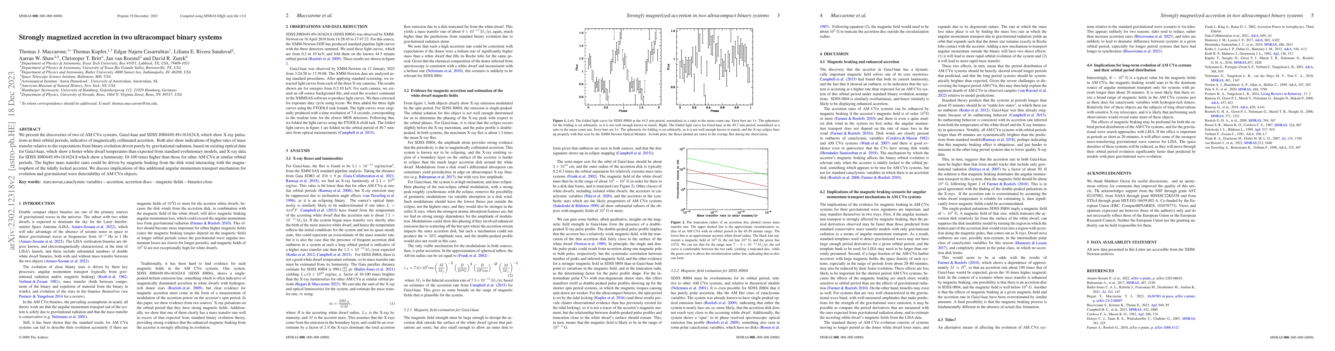 Thumbnail for Strongly magnetized accretion in two ultracompact binary systems