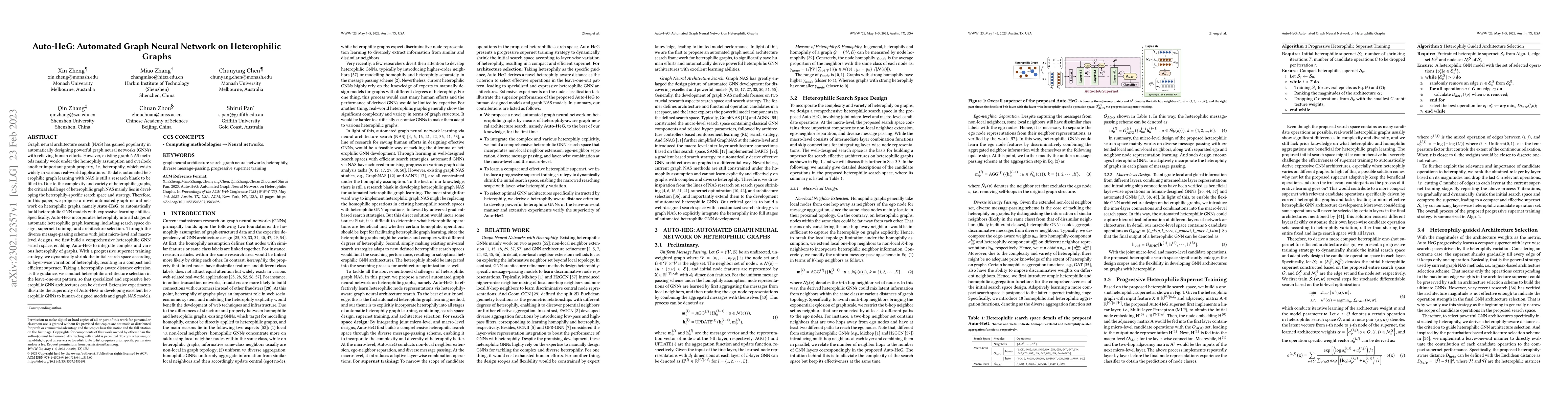 Thumbnail for Auto-HeG: Automated Graph Neural Network on Heterophilic Graphs