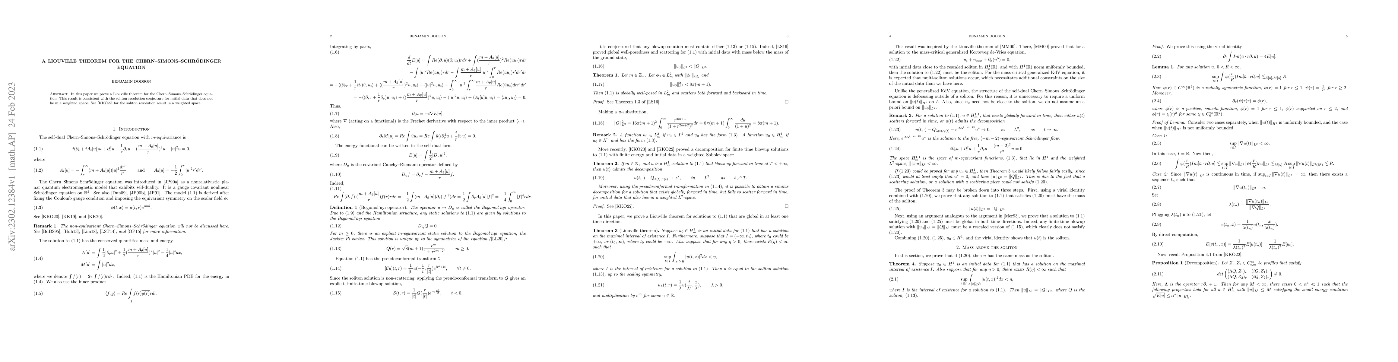 Thumbnail for A Liouville theorem for the Chern--Simons--Schr{\"o}dinger equation