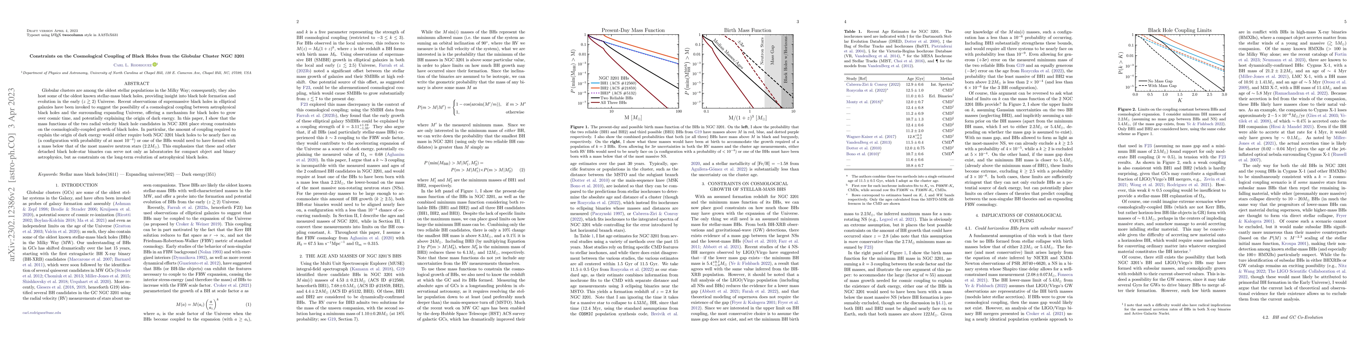 Thumbnail for Constraints on the Cosmological Coupling of Black Holes from the
  Globular Cluster NGC 3201