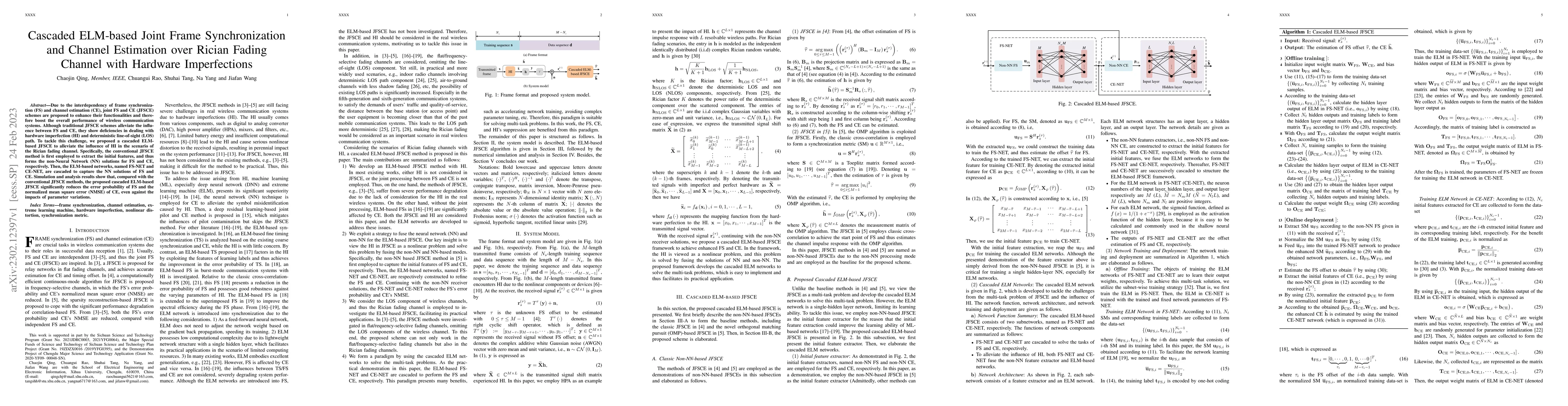 Thumbnail for Cascaded ELM-based Joint Frame Synchronization and Channel Estimation
  over Rician Fading Channel with Hardware Imperfections