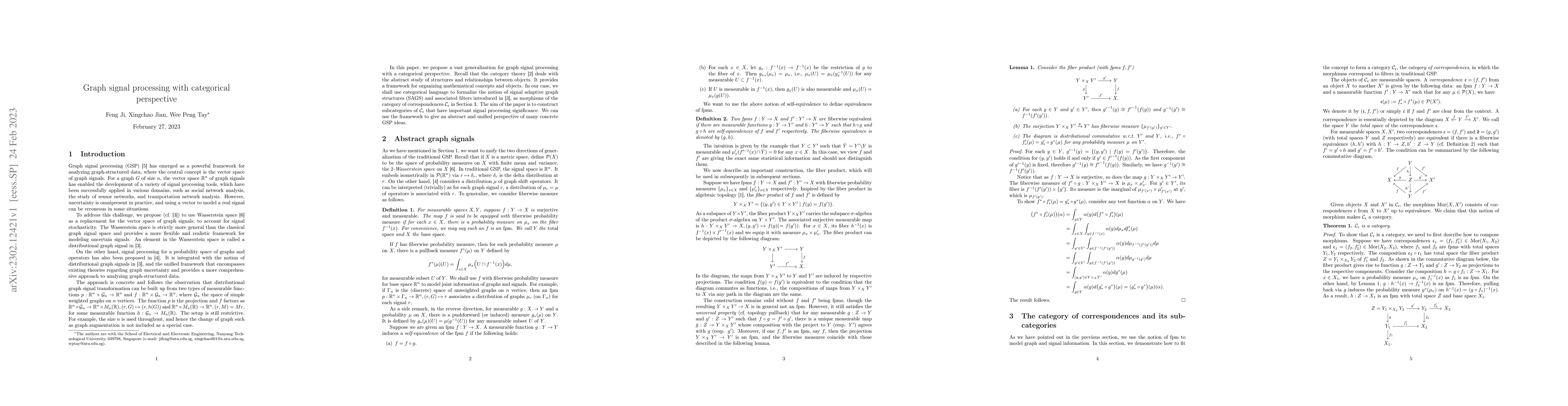 Thumbnail for Graph signal processing with categorical perspective