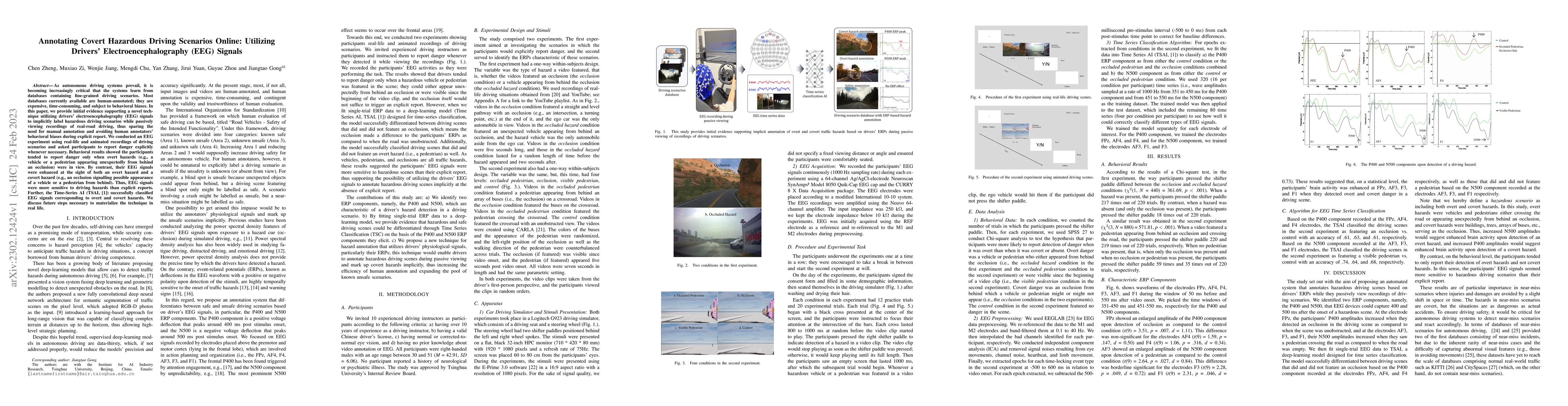 Thumbnail for Annotating Covert Hazardous Driving Scenarios Online: Utilizing Drivers'
  Electroencephalography (EEG) Signals