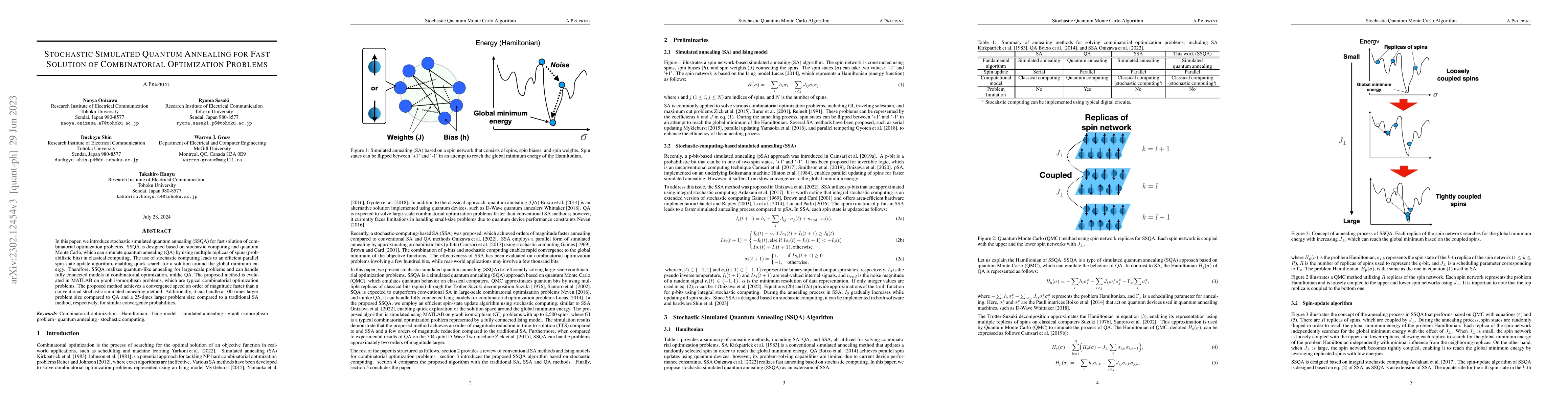 Thumbnail for Stochastic Simulated Quantum Annealing for Fast Solution of
  Combinatorial Optimization Problems