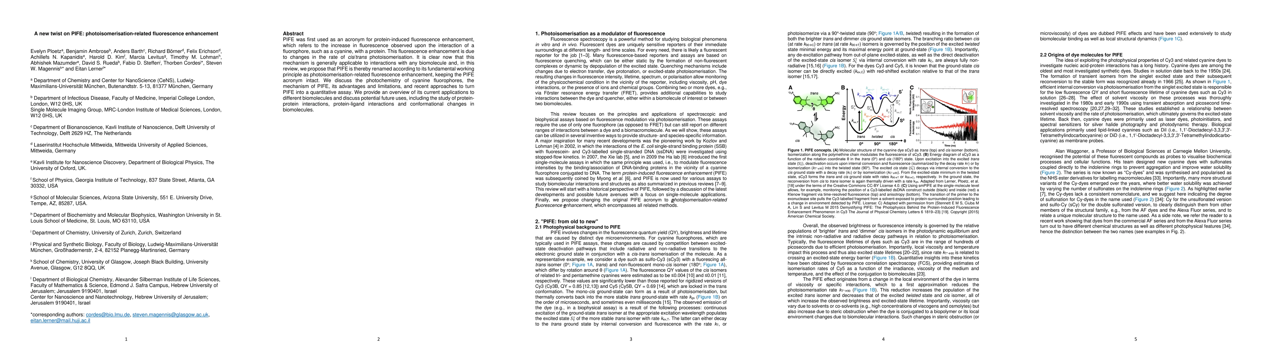 Thumbnail for A new twist on PIFE: photoisomerisation-related fluorescence enhancement