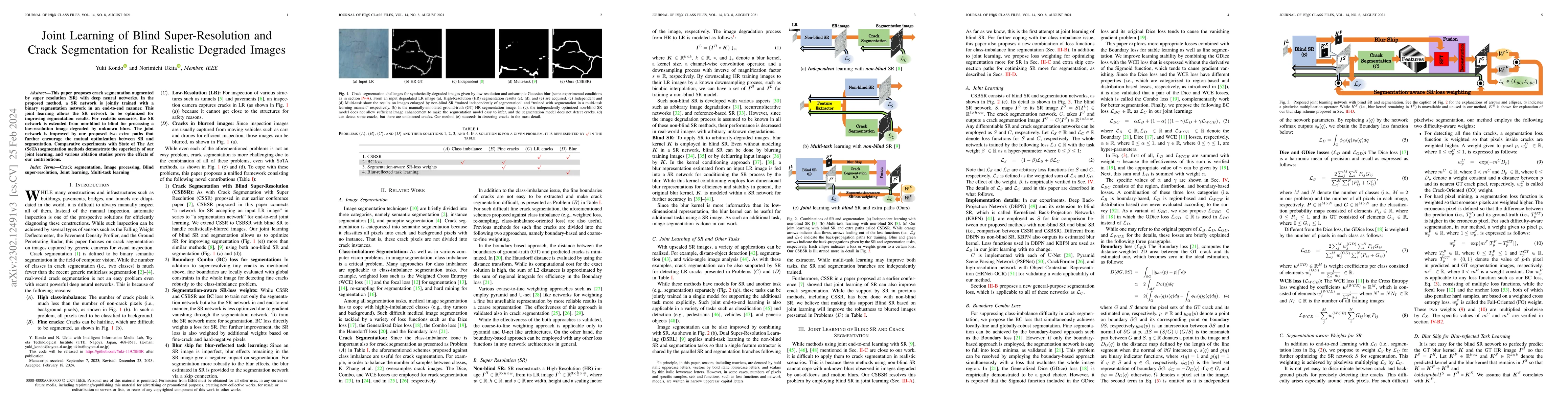 Thumbnail for Joint Learning of Blind Super-Resolution and Crack Segmentation for
  Realistic Degraded Images