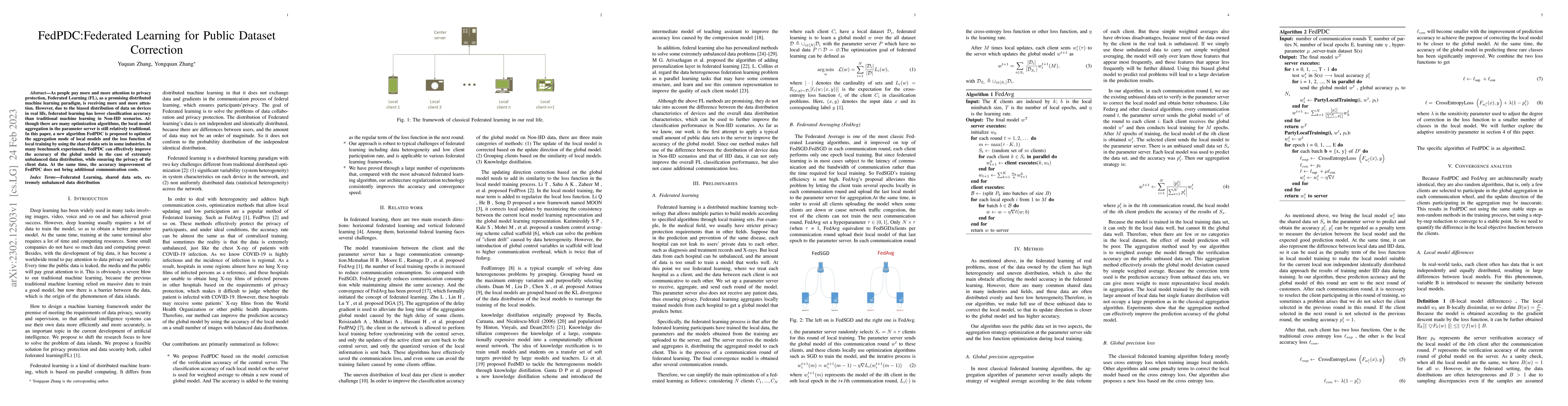 Thumbnail for FedPDC:Federated Learning for Public Dataset Correction